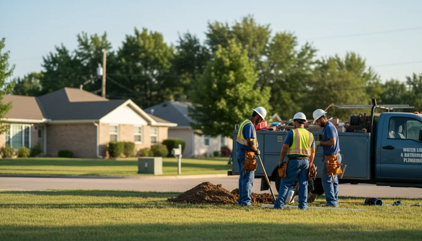 Residential water line and bathroom plumbing service in Dill City, OK
